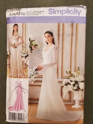 1909 Simplicity Elegant A-Line Bride & Bridesmaids Dresses Misses' Sz (14-22) UC - Image 1 of 4