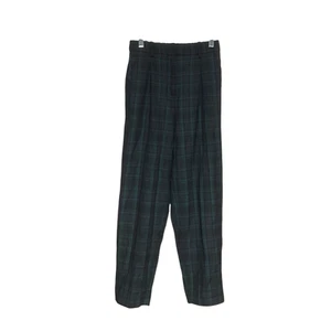 J. Crew Green Cropped 0P Plaid Pants - Picture 1 of 4