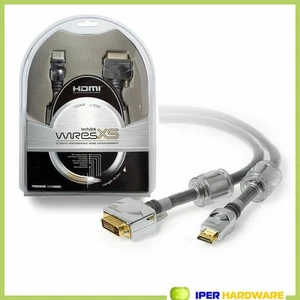 Techlink Wires Câble XS302 Premium bidirectionnel HDMI-DVI 2 m or 24K - Photo 1/3