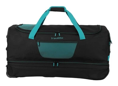 travelite Basics Wheeled Duffle Expandable L Reisetasche Black / Petrol schwarz - Bild 1 von 4