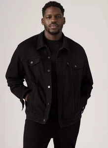 Levi's Giacca Camionista Denim Nero Uomo XXL *EUC* - Foto 1 di 8