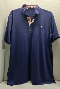 Greyson Polo Shirt Mens Large Blue Performance Golf Stretch Short Sleeve Wolf - Picture 1 of 12