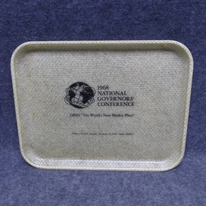 1968 Governers Conference Ohio Molded Fiberglass Plastic Tray 13-3/4" Souvenir - Picture 1 of 5