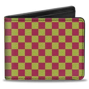 Bi-Fold Wallet Checker Fluorescent Pink/Yellow - Picture 1 of 8