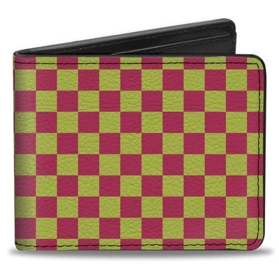 Bi-Fold Wallet Checker Fluorescent Pink/Yellow - Image 1 of 4