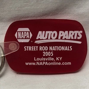 Schlüsselanhänger NAPA Autoteile Werbung rot Kunststoff Street Rod Nationals 2005 - Bild 1 von 4
