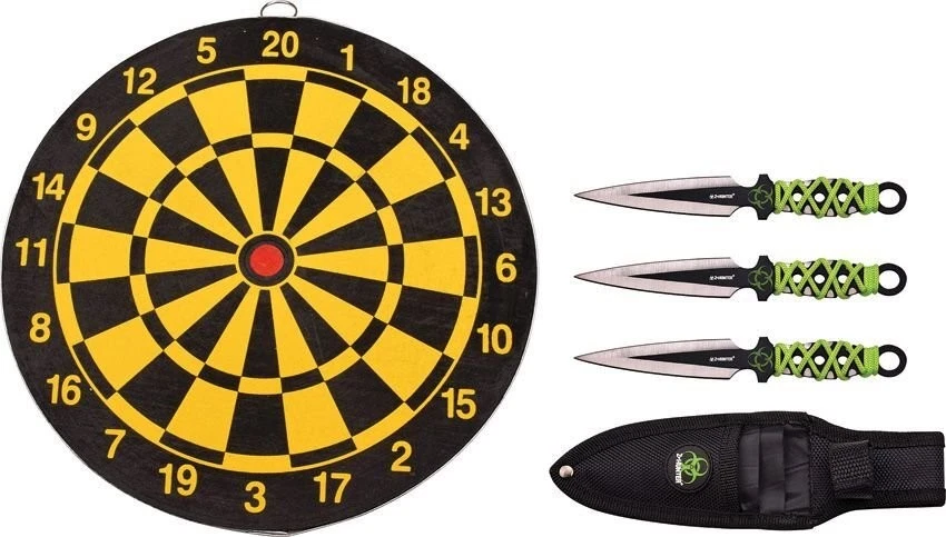 Juego de Lanzamiento Z-Hunter Cuchillo Fijo Negro Acero Inoxidable Mango Envuelto-ZB-155SET Foto 1 de 1