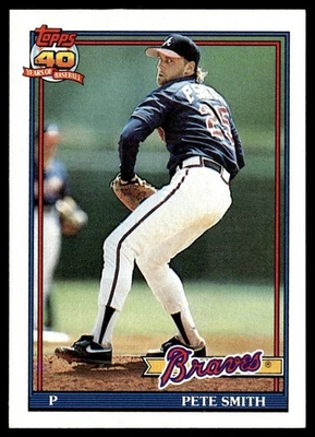 1991 Topps Pete Smith Atlanta Braves #383 - Image 1 of 2