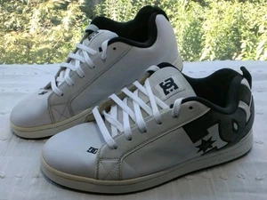 DC Shoes Court Graffik SE Mens SZ 10.5 White Leather Skate Sneakers 300927 - Picture 1 of 16