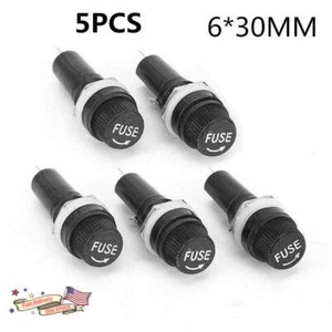 5 Pack 6x30mm AC Panel Mounted Fuse Holder Glass Fuse Tube Protector - Picture 1 of 5