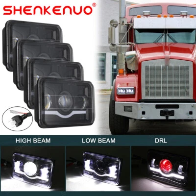Faro LED H/L DRL clásico 120/132 4x6 pulgadas para Kenworth T800 T400 T600 W900B Foto 1 de 4