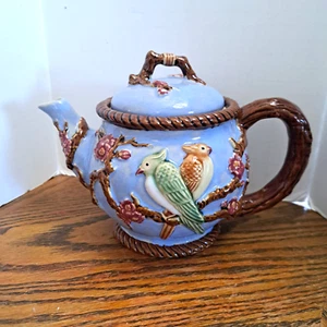 Teapot With Birds and Cherry Blossom Branches By Seymour Mann - Picture 1 of 10