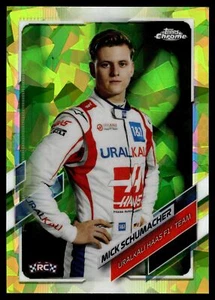 2021 Topps Chrome SAPPHIRE Formula 1 MICK SCHUMACHER CHARTREUSE 132/199 #17 RC - Picture 1 of 2