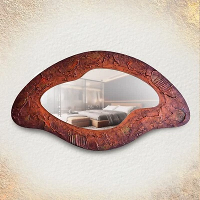 Decorative mirrors for wall Framed mirrors for living room Wavy mirror handmade - Image 1 of 4