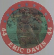 1987 SPORTFLICS Superstar Discs #18 Eric Davis (4 1/2" diameter)