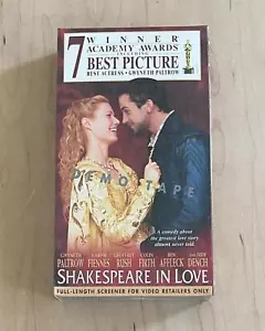 SHAKESPEARE IN LOVE (1998) Sealed VHS Screener Demo Tape Romance Drama Comedy - Picture 1 of 9