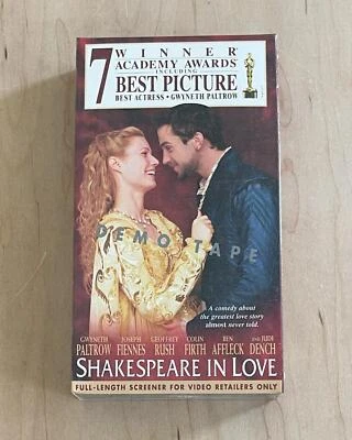 SHAKESPEARE IN LOVE (1998) Sealed VHS Screener Demo Tape Romance Drama Comedy - Image 1 of 4