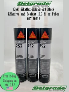(3pk) Sikaflex-SIK252-523 Black Adhesive and Sealant 10.3 fl. oz Tubes 017-90916 - Picture 1 of 5