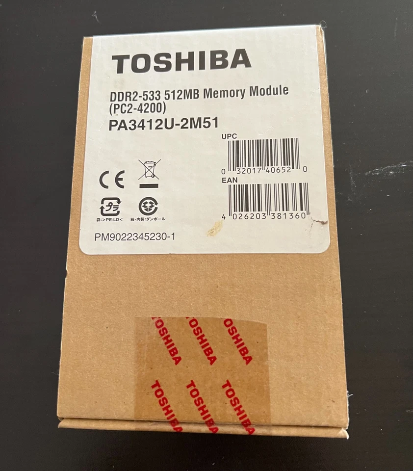 toshiba ddr2-533 512 MB Memory Module (pc2-4200) - Image 1 of 1