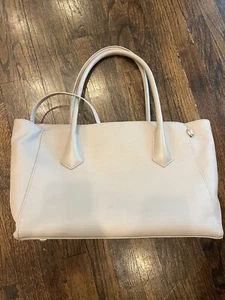 DAGNE DOVER Signature Legend Taupe Coated Canvas Large Laptop Tote & Cup Holder - Picture 1 of 12