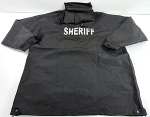SHERIFF GERBER OUTERWEAR TYPHOON WATERPROOF RAIN JACKET HI-VIS / BLACK LARGE - Picture 1 of 7