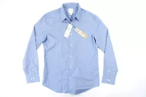 CAMISA CALVIN KLEIN CK AZUL CLARO MEDIANA DELGADA ELÁSTICA BOTÓN DELANTERO NUEVA CON ETIQUETAS NUEVA - Imagen 1 de 8