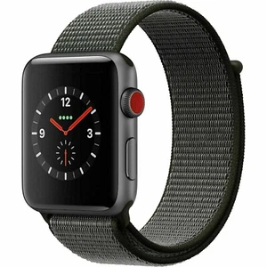 Apple Watch Series 3 42mm Space Gray Aluminium Case Dark Olive Sport MQK62LL/A - Picture 1 of 1