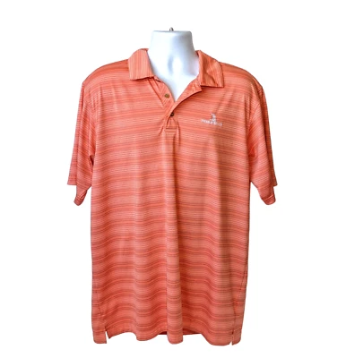 Pebble Beach Men's Short Sleeve XXL Golf Polo Shirt Orange Striped - Image 1 of 2