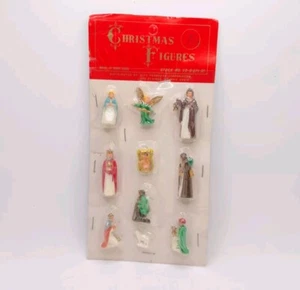 Vintage Miniature Nativity Figures Christmas Decorations Hong Kong 1970s SEALED - Picture 1 of 14