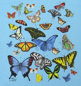 BUTTERFLY GLOW-Butterflies Moths Monarch Insects Bugs Nature Kid T Shirt sz XS-L - Picture 1 of 2