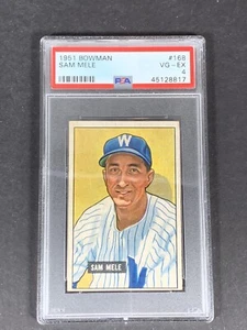 Sam Mele 1951 Bowman # 163 PSA 4 VG-EX - Picture 1 of 2