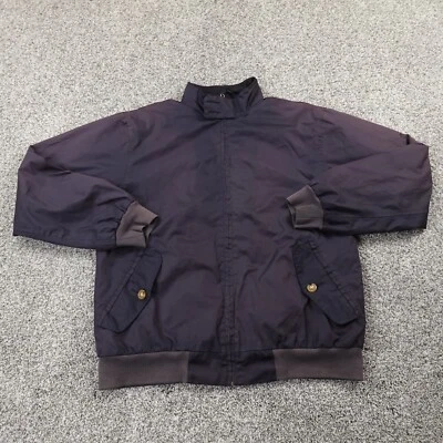 Orvis Jacket Mens M Black Chin Strap Windbreaker Bomber Zip Coat Grunge Faded - Image 1 of 4