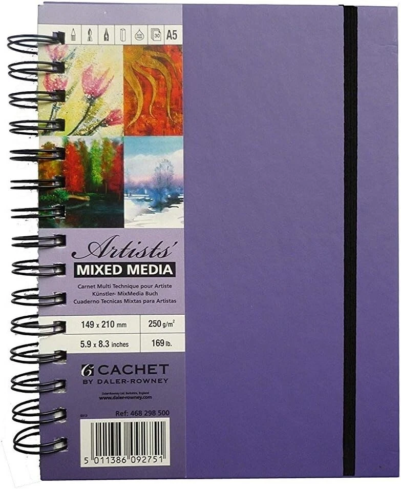 Daler Rowney Mixed Media Hardback Art Book -Choose A5, A4, A3, 200x200mm - Image 1 of 1