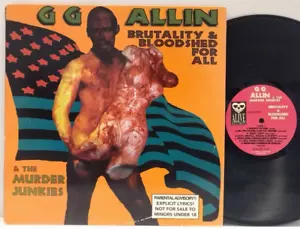 GG Allin & The Murder Junkies - Brutality & Bloodshed For All LP 1993 US ORIG - Picture 1 of 2