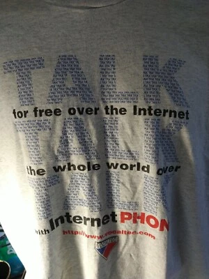 ITHistory T-SHIRT: INTERNET PHONE (Vocalnet) "Talk Free Over The Internet (XL) - Image 1 of 3