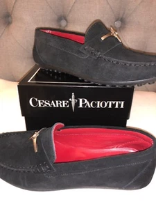 🎁New Cesare Paciotti boys black suede shoes, mocassins, size 34 IT RRP £199 - Picture 1 of 6
