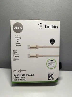 Belkin MIXIT DuraTek 4-Foot USB-C Cable Gold - Image 1 of 4