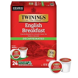 Twinings English Colazione Decaffeinato Tè Nero Dose Singola - 24 pezzi - Foto 1 di 1