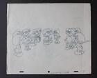 SMURFS Cartoon Pre Production Drawing 1980's Hanna Barbera Smurfette Jokey RARE