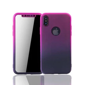 Etui Komórka Ochrona do Apple iPhone XS Full Case Cover Ochrona wyświetlacza 360 Fioletowe - Zdjęcie 1 z 4