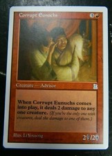 MTG English Portal Three Kingdoms Corrupt Eunuchs Red Uncommon Excellent