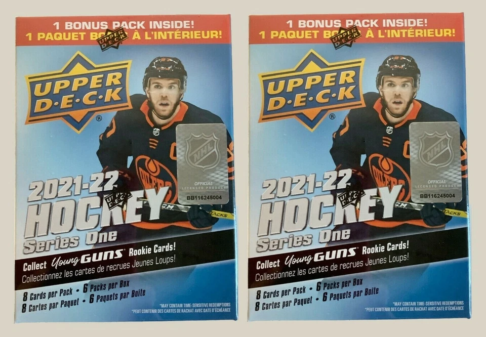 NEW 2 Upper Deck NHL 2021-22 Series One Hockey Trading Card BLASTER Box SEALED