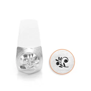 Estampilla floral de metal en remolino impressArt acero joyería estampilla a mano diseño bonito divertido - Imagen 1 de 1
