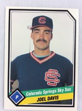 1989 Colorado Springs Sky Sox-TCMA Minor League Baseball Card-Joel Davis