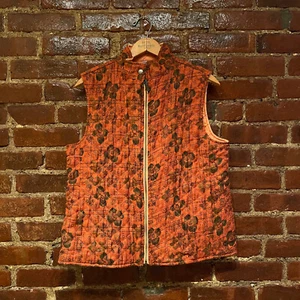 TS Dixin gesteppte Weste Damen groß orange Blumenmuster tropisch Boho Outdoor Wandern - Bild 1 von 11