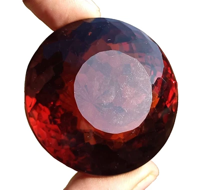 Piedra preciosa suelta transparente certificada 600-620 quilates citrino naranja corte redondo AKE Foto 1 de 4