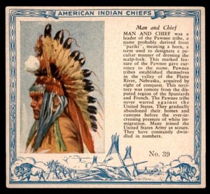 1954 T129 Red Man American Indian Chiefs #39 Man And Chief VG/EX