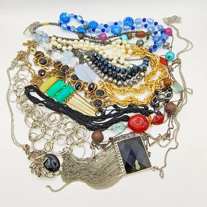 Necklace Lot of 15 Vintage-Modern Most Wearable Craft Repurpose Upcycle AS-IS - Picture 1 of 24