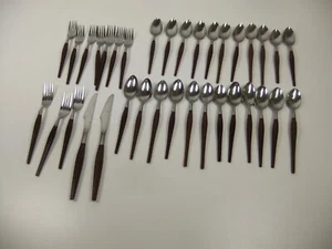 Japanische Kunstholz Griff Besteck Löffel Gabeln Messer Sortiment - Bild 1 von 24
