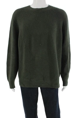 Suéter Pullover Uniqlo Para Hombres Mangas Largas Cuello Redondo Verde Algodón Talla Grande Foto 1 de 4